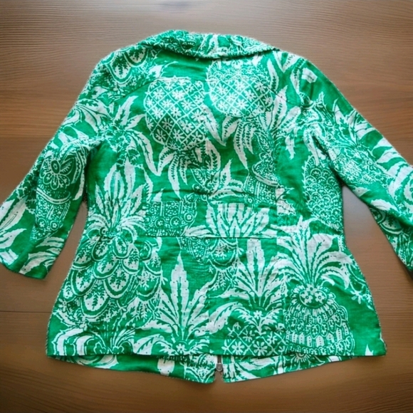 Berek Designed Linen Jacket • Botanical Print • Statement Detail • Size L - Picture 14 of 15